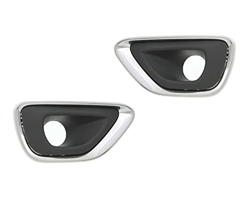 Mhakrl 68213205AA 68213204AA Pair Car Front Fog Light Grille Cover Trims for Jeep Compass 2014-2017 2016 2015 Fog Light Lamp Bezel Cover Frame Left & Right CH1038184 CH1039184