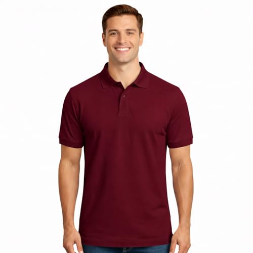 Medium Wine Quality Polo Shirts with Front Placket and Button Ideal for Work wear or Casual wear