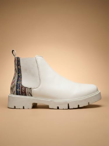 Image of Big Fox Printed Mid Top Chelsea Boots For Woman