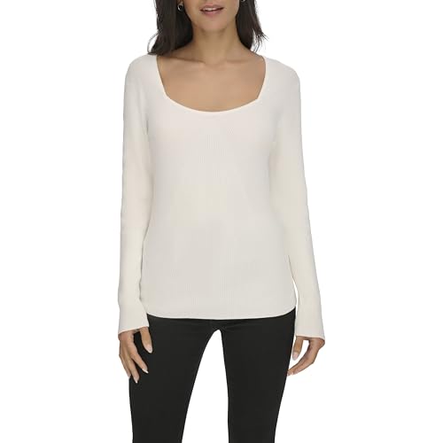 Image of Calvin Klein Women's Square Neck Long Sleeve Sweater