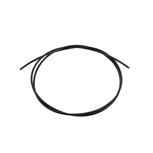sourcing map PA6 Nylonrohr pneumatisch Luftbremse Schlauch für Flüssigkeitsübertragung 2mm(0,07") Innendmr. x 3mm(0,11") Außendmr. 1m schwarz