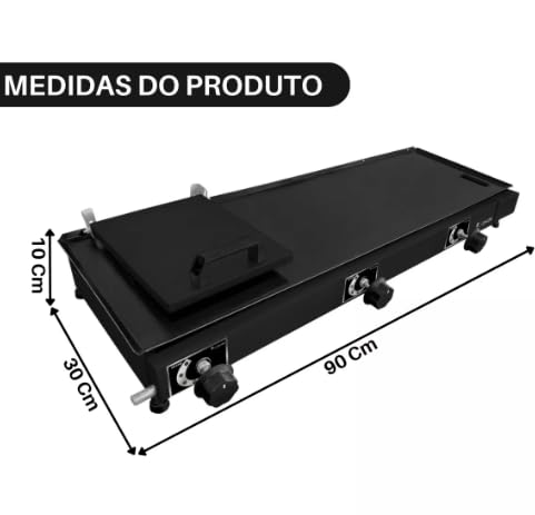 Chapa Chapeira Black 90x30 Com Prensa Para Cozinha Profissional