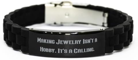 Making Jewelry.. Black Glidelock Clasp Bracelet, Jewelry Making Present From Friends, Inappropriate Engraved Bracelet For Friends, Hobby ideas, Hobby supplies, Gift ideas for hobbyists, Hobbyist image 2