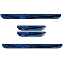 Car Door Sill Protector 4Pcs Set for Ford Ranger 19832025 2026 T6, Blue Accent Anti-Scratch Scuff Plate Covers, Waterproof Door Entry Guard Trim Sticker,B