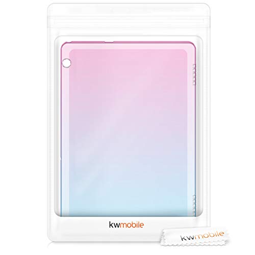 kwmobile-Carcasa-Compatible-con-Huawei-MediaPad-T5-10-Funda-para-Tablet-de-TPU-Bicolor-Rosa-FucsiaAzulTransparente