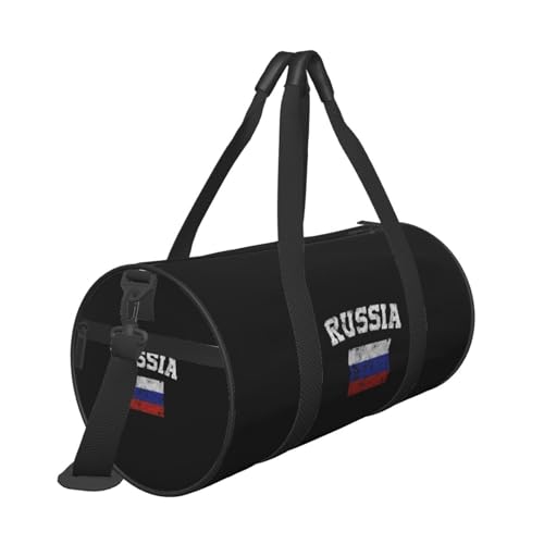 Russia Flag Russian Flags Convertible Garment Bag with Shoulder Strap, Carry on Garment Duffel Bag for Men Women - Rolling Foldable for Travel Luggage Bags (Black)4