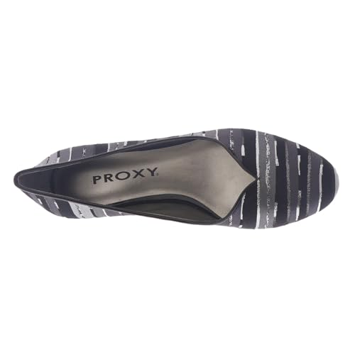 Proxy Emastine-PR Women's Pump, 13 C/D US, Grey-Black-Stripe2