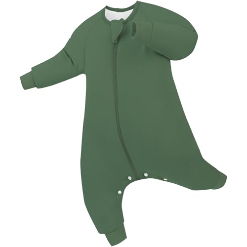 PurComfy Supersoft Active Toddler Sleepsuit 1.0 TOG Long Sleeve Wearable Blanket with Legs All-Season Cozy Sleeper Forest 6-15 Months