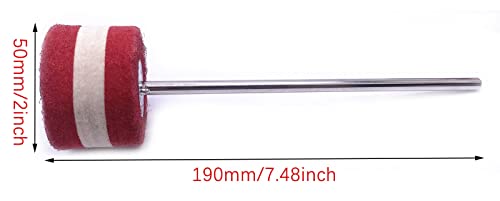 image for TUOREN Stainless Steel Shaft Red Felt Bass Drum Beater Kick Drum Pedal