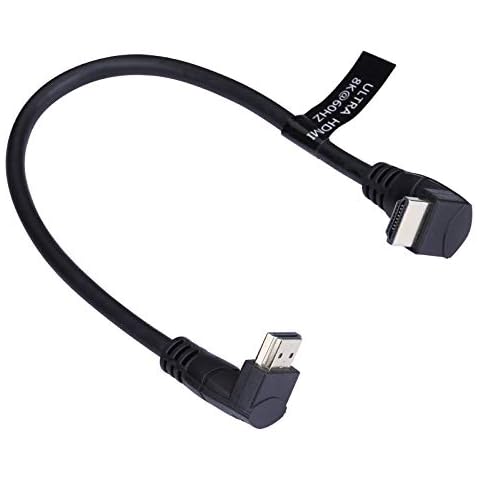 LARRITS Short HDMI 2.1 Cable 8K 60Hz 90 Degree Angle for TV DVD Players Projectors Computer PC Monitors (30cm 90° & 270° Angle) Cover
