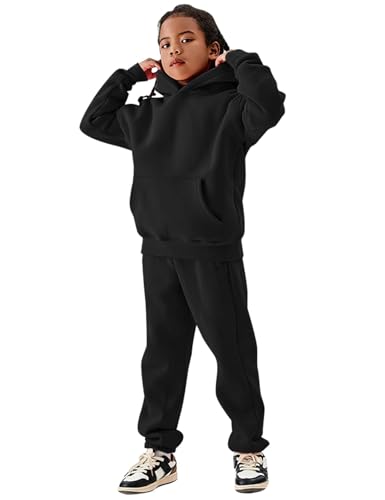 Arssm Girls Boys Sweatsuits Fleece 2 Piece Outfits Pants Set Hoodie and Sweatpant Set Kids Athletic Fleece Tracksuits