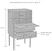 Crosley Furniture Everett Bar Cabinet with Storage Drawers and Fold Out Table, Vintage Mahogany