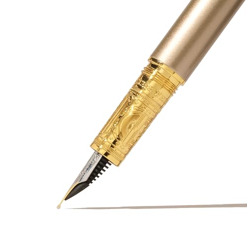 Image of Ferris Wheel Press, Bijou Fountain Pen, Captain Earl Greyson, Double Gold Plated, Sapphire Lacquer Finish, Two-Tone Steel Nib, Fine