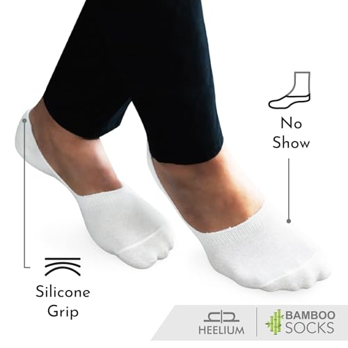 Image of HEELIUM Bamboo No Show Socks for Women | Odour Free & Breathable | 3X Softer than Cotton Socks | Low Cut Socks | Size (UK 3-7)
