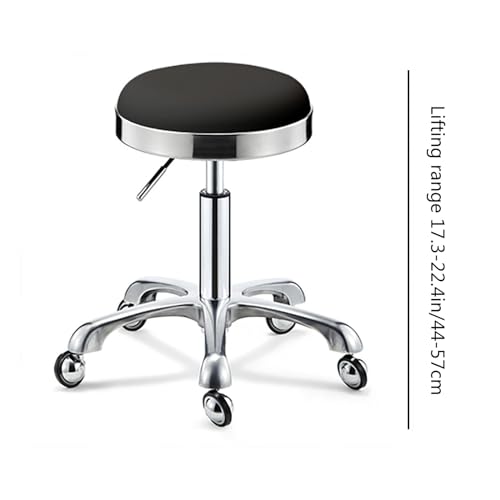 Tabouret pivotant bleu réglable en hauteur avec roulettes robustes