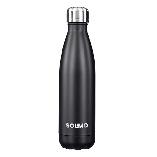Amazon Brand - Solimo 1000ml Stainless Steel Insulated (Thermosteel) Water Bottle | 24 Hours Hot and Cold | Leakproof, Rust and Corrosion Resistant| for Travel, Office, Trekking, Home (Black)