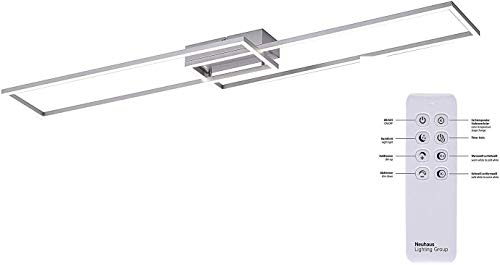 Preisvergleich Produktbild LeuchtenDirekt Deckenleuchte Iven LED chrom gebürstet Farbtemperatursteuerung Fernbedienung Memory Funktion