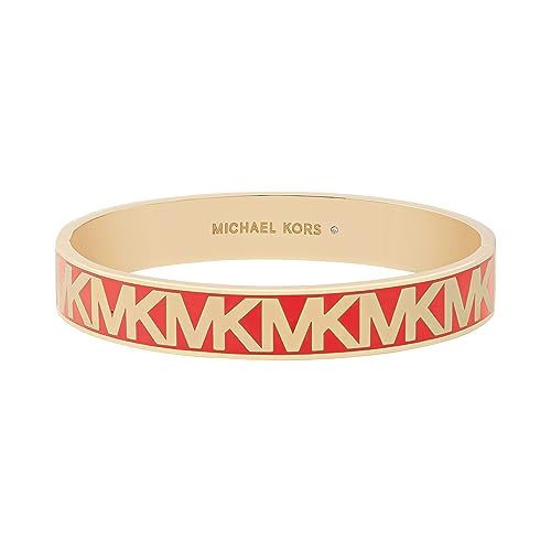 Michael Kors Women's Gold-Tone Brass Logo Bangle Bracelet (Model: MKJ8113710), One Size, Brass, no gemstone, One Size, Brass, no gemstone