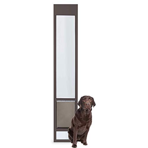 PetSafe Sliding Glass Pet Door - No-Cut DIY Install Doggy Door for Renters - Aluminum Frame - Adjustable Height 75 7/8" to 80 11/16" - Ideal for Large Dogs Up to 130 lb - Bronze