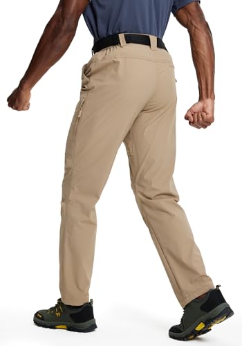 Image of Mens Hiking Pants Lightweight Cargo Work Tactical Nylon Stretch Waterproof Quick Dry Fishing Travel Outdoor 6 Pockets