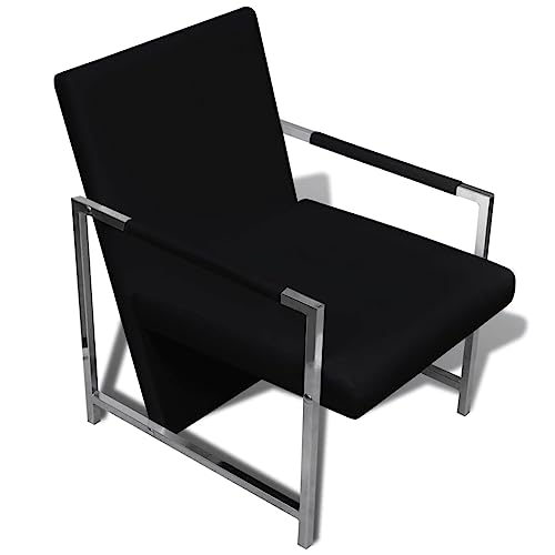 Sillón Plegable Negro Cuero Sintético miniatura 6