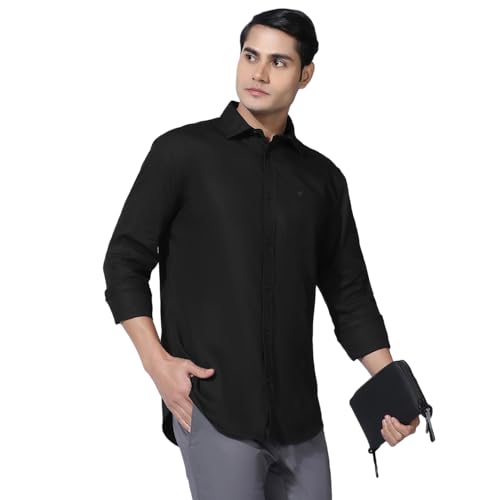 Image of blackberrys Men Solid Shirt with Structured Design, Full Sleeves and Clean Finish | Designed for Office Routine, Workplace Styling and Professional Settings
