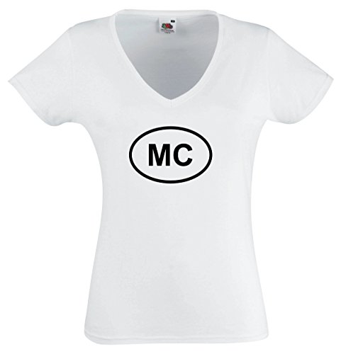La camiseta de las mujeres y las niñas - V-cuello - JDM / Die Cut - T-Shirt - blanco - Monaco M- XL