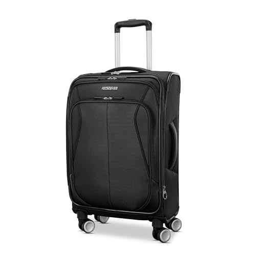 American Tourister 4 KIX 3.0 Carry-On Softside Expandable Luggage with 4 Spinner Wheels Black