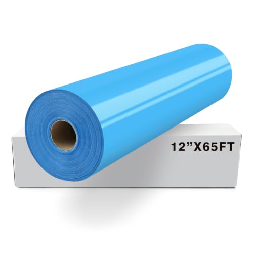 Image of FUNKAKA Heat Transfer Vinyl Rolls, 12 inch x 65ft Lake Blue Iron on Vinyl