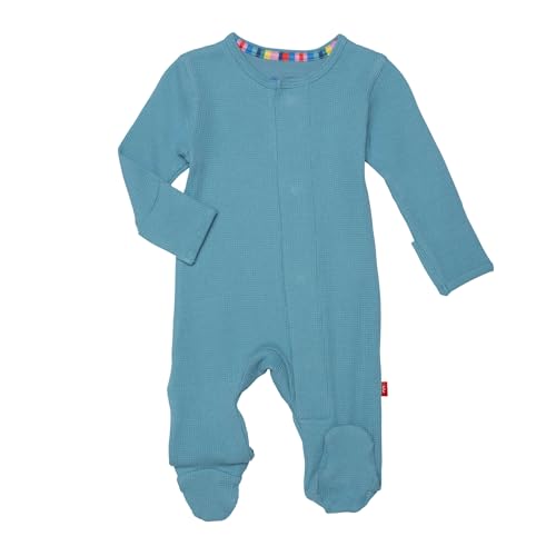 Image of Magnetic Me Boys Modal Magnetic Baby Footie Pajamas | Silky Soft Modal Fabric | Baby Sleepers Available in Sizes PRE - 24M