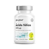 Ácido Fólico 400 Tabletas (+1 año) - 400µg de Vitamina B9 - Altamente dosificado y óptima bioactividad - Sistema inmunitario y células sanguíneas* - Vegano, sin aditivos y probado en laboratorio