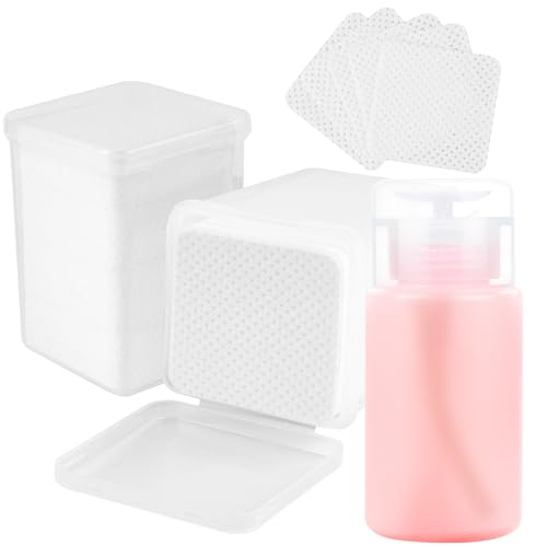 Corconess 400PCS Lint Free Nail Wipes With Dispenser - Gel Nail Polish Remover Wipes With Acetone...