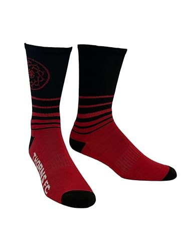 Hyp NWSL Portland Thorns Athletic Crew Socks, Red and Black, Men's Shoe Size 6-124