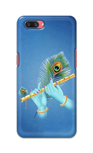 Image of PRINTFIDAA Printed Hard Back Cover Case for Oppo A3s | Oppo A5 2018 | Realme C1 | Realme C1 2019 Back Cover (Flute in Krishna Hands) -112