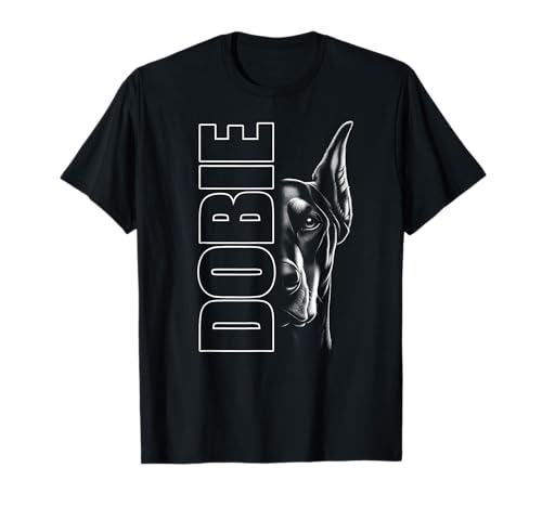 Diseño moderno de doberman con texto elegante camiseta