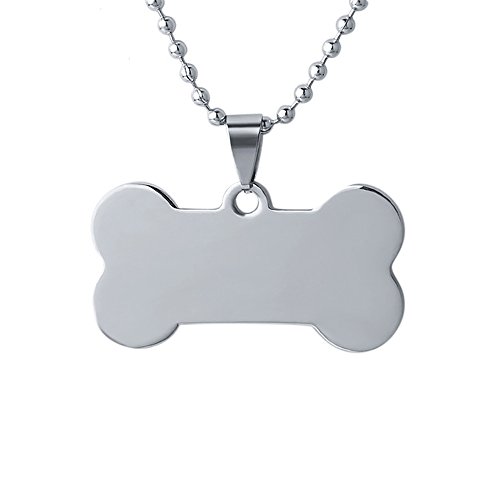 Personalized Dog Bone Shape Charm Pendant Necklace Fashion Jewelry for Pet Lover