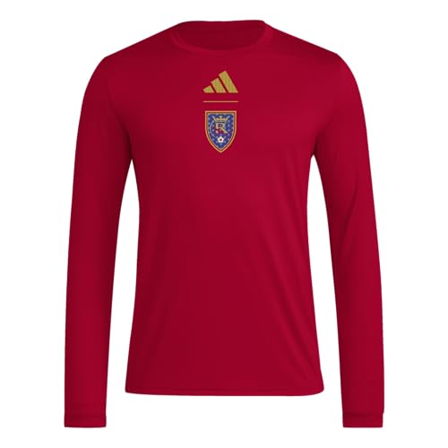 adidas Men's Long Sleeve, Team Victory Red/Real Salt Lake, X-Large