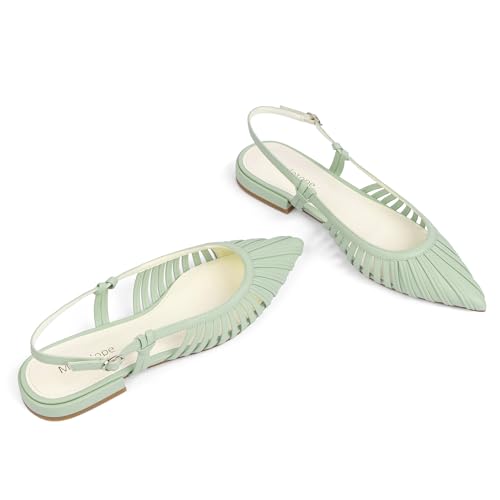 Image of Modatope Slingback Flats for Women Pointed Toe Ballet Flats Classic Low Heel Sandals Dress Shoes