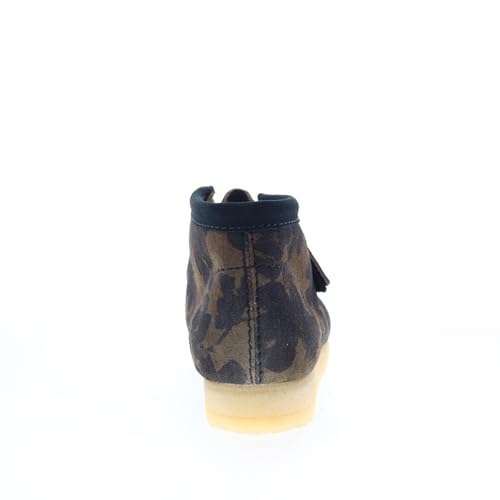 Image of Clarks Men's Wallabee Boots Black /Khaki Floral Suede 10.5 Medium