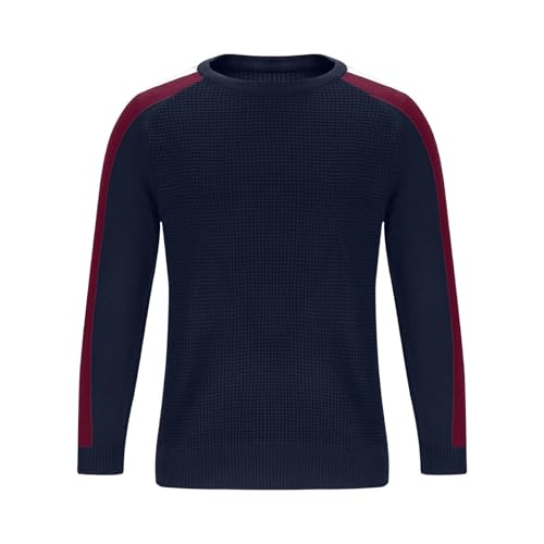 Mens Sweater Knitted Soft Crewneck Long Sleeve Striped Color Block Slim Fit Sweater Tops Trendy Fall Winter Jumpers3