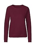 Bio Baumwolle Green Cat- Damen Sweatshirt, 100% Bio-Baumwolle. Fairtrade, Oeko-Tex und Ecolabel Zertifiziert, Textilfarbe: Bordeaux, Gr.: L
