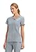 Cherokee Infinity Womens Mock Wrap Scrub Top, 4 Pockets, Rib-Knit Panel, Moisture-Wicking 360° Stretch - 2625A, XS, Grey