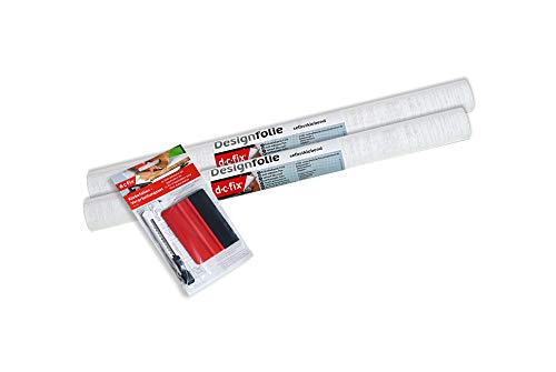 Vinilo para cubrir imperfecciones en madera blanca d-c-fix 96487 con espátula 3