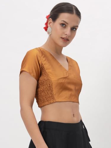 Image of studio rasa Women's Silk Blend Stretchable Blouse for Festive Wedding Party