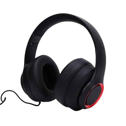 Casque de studio supra-auriculaire noir pliable avec un bandeau réglable