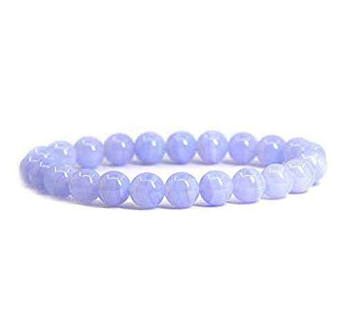 Bracelet agate dentelle bleue 12mm perles rondes pour hommes et femmes