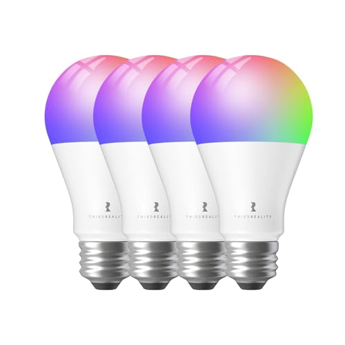 THIRDREALITY Zigbee A19 Smart Color Glühbirne ZL4 4er Pack E27, kompatibel mit Home Assistant, SmartThings, Aeotec, Homey, Hubitat, Echo-Geräten mit eingebautem Hub, A60-RGB-Glühbirne, 2700–6500 K