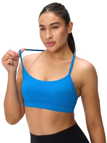 Image of Womens Y Back Padded Sports Bra Strappy U Neck Butter Soft Low Impact Workout Bras Yoga Pilates Walking