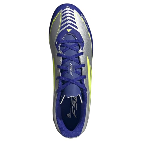 Adidas F50 Club Football Boots Fg/Mg, Scarpe Da Calcio Unisex-Adulto, Silver Met./Solar Yellow/Lucid Blue, 40 2/3 Eu - 4