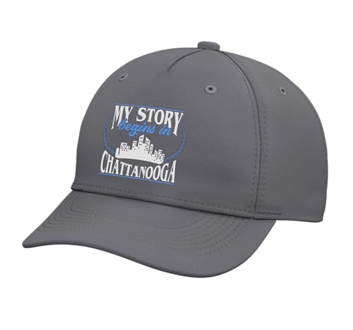 Born in Chattanooga Adjustable Printed Baseball Hat, Slate Grey